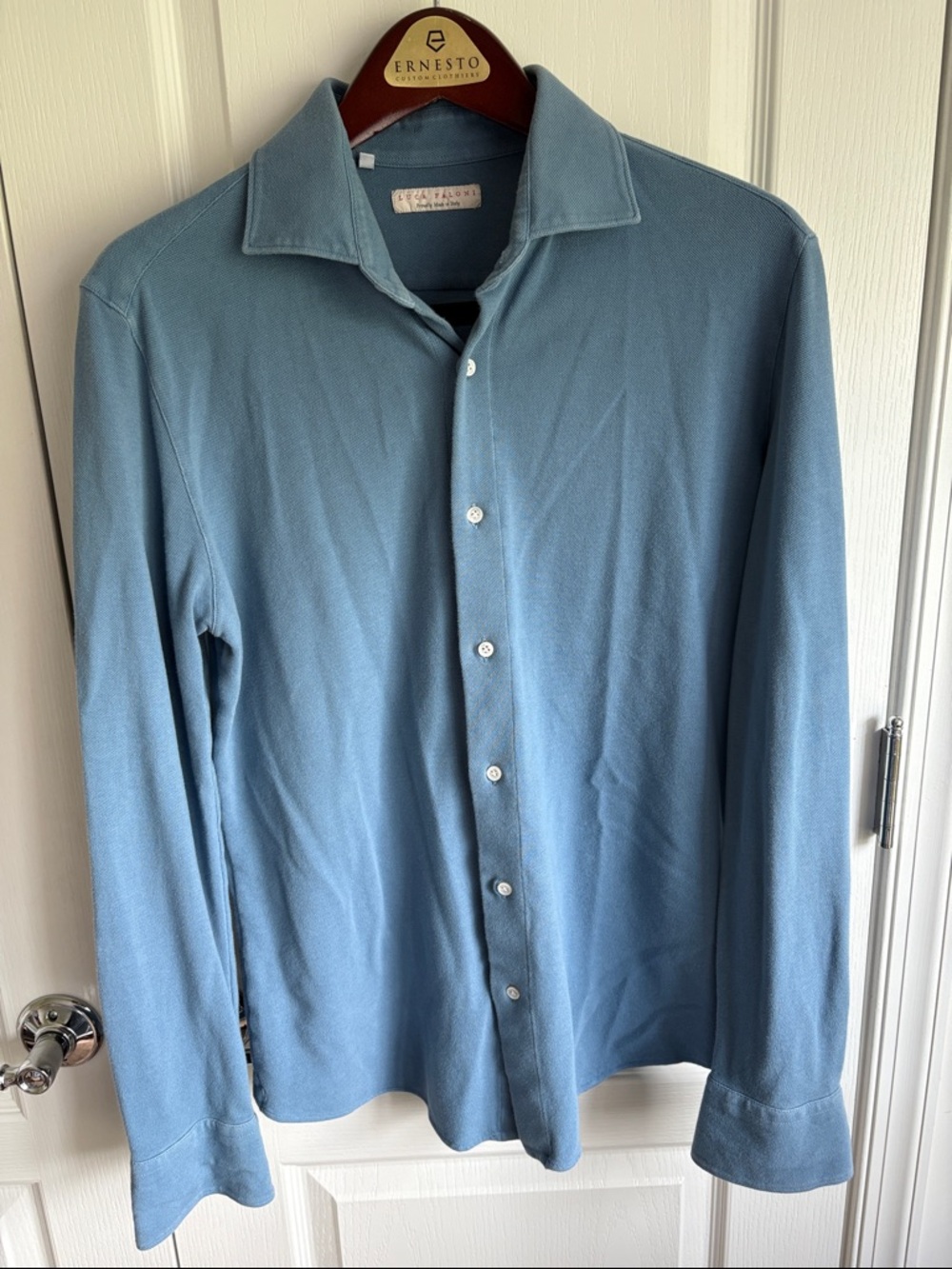Luca Faloni Blue Button down. 💯 cotton. Made in Italy. 40/15. 75